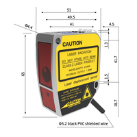 Sensor de Desplazamiento Láser con Pantalla Digital OLED de Alta Precisión FUWEI FLR-100-RS485-M, Rango de 150-1000 mm, Protocolo ModBus