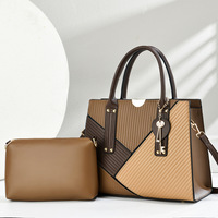 Ensemble de 2 sacs à main tendance bicolores, sacs à bandoulière décontractés, grande capacité, sacs pour femmes