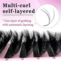 Extensions de cils pré-faits en éventail 5D Camellia multi-couches, effet naturel et volumineux, cils en grappe, légers et doux LC/LD
