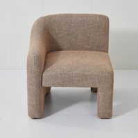 Fauteuil en tissu texturé marron contemporain Chaise de loisirs minimaliste et élégante avec revêtement moderne Caractéristiques