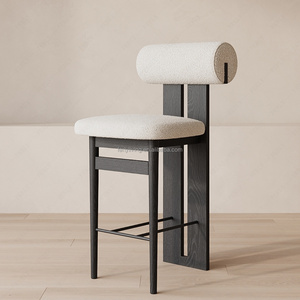 Chaise de bar rembourrée de style moderne FERLY pour l'intérieur, chaise d'appoint rembourrée pour salle à manger - Product Image 5