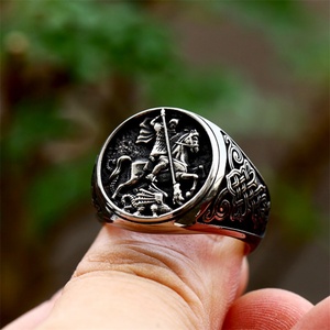 Anillos de Dedo Personalizados Ajustables de Acero Inoxidable con Diseño de Caballo - Product Image 2