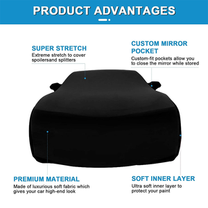 Luxury Stretch Satin Indoor Car Cover Dust Proof Soft Car Cover for Underground Garage Auto Vehicle - Product Image 5