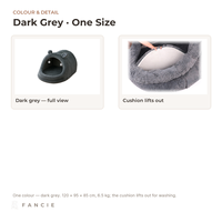 Vente en gros : Niche pour chat en peluche gris foncé, semi-fermée, avec boule suspendue, housse amovible et lavable, pour chats et chiens, toutes saisons