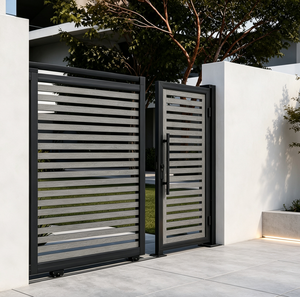 Portail de jardin moderne minimaliste en aluminium thermolaqué, portail coulissant électrique pour entrée principale de villa - Product Image 5