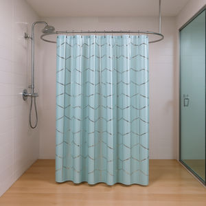 Cortina de Ducha Metálica Estampada de Poliéster con Diseño Moderno para Baño - Product Image 2