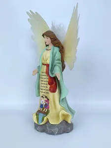 Adorabile angelo religioso in resina di nuovo Design con statue di ali per regali di decorazione domestica