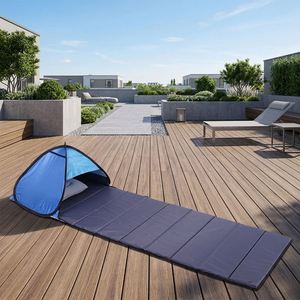 Chaise longue de plage portable pliable pour le camping en plein air avec appui-tête et auvent réglable - Product Image 5