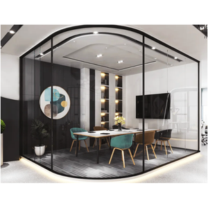 Parete Divisoria in Vetro Senza Telaio Serie Panorama Graki, <span class=keywords><strong>Design</strong></span> Moderno, Ecologica e Durevole, Partizione per Ufficio con Telaio in Alluminio da 100mm - Product Image 1