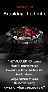1.43-inch Amoled 2024 Sports Smart Watch HK87 Watch BT Call Blood Oxygen 410mAh Large Battery Reloj Smartwatch <b>Heart</b> Rate Monito - Product Image 5