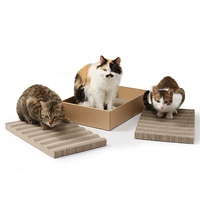 Lot de 3 griffoirs pour chat avec boîte, griffoir réversible avec lit de repos pour chats et chatons de petite et moyenne taille