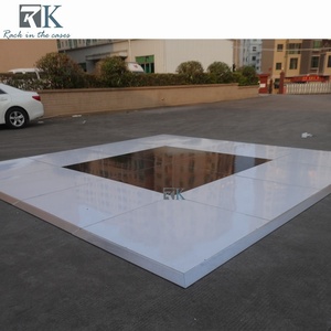 Piste de danse ronde en contreplaqué blanc de 8 m pour événements festifs, mariages, avec revêtement de sol pour défilés et banquets - Product Image 2