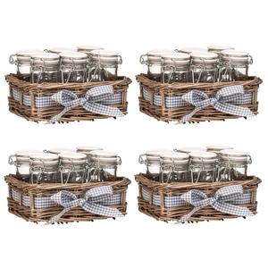 Articles ménagers Chalet <span class=keywords><strong>Lot</strong></span> De <span class=keywords><strong>6</strong></span> Pots À Épices En Verre Corbeille En Osier Gris - Product Image 1