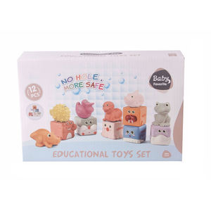 Le plus récent jouet d'empilage sensoriel de <span class=keywords><strong>cube</strong></span> d'animal de bébé <span class=keywords><strong>empilable</strong></span> doux éducatif pour bébé - Product Image 3