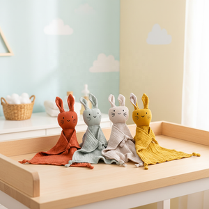 Couverture Douillette <span class=keywords><strong>Double</strong></span> Couche Bio pour Enfants, Non Toxique, Serviette Anti-Salive pour Nouveau-né, Couverture de Câlin Lapin Animal – Grande Vente - Product Image 1