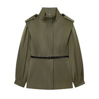 Manteau Trench Chic d'Hiver pour Femme, Manches Longues, Col Montant, Veste Simple Boutonnage, Coupe-Vent Élégant pour Femme