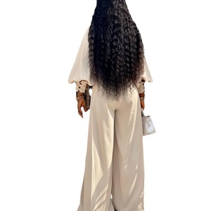 2025 Summer New Women's Casual Suit European American Style Solid Plus Size Loose Half-High Collar Long-Sleeved Wide Leg <b>Pants</b> - Product Image 2