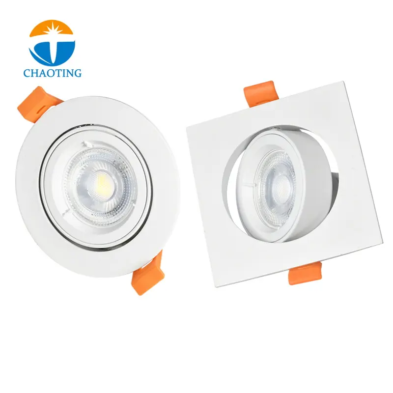 Ayarlanabilir LED aşağı işık konut siyah beyaz MR16 GU10 gömme tavan ışık uydurma spot armatürü Downlight çerçeve