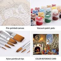 Kit de peinture par numéros sur toile DIY 40x30cm, style cheminée de Noël multicolore, art encadré peint à la main pour la décoration intérieure