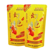 Sac d'appât de poisson innovant imprimé personnalisé de 100g, sac d'alimentation de carpe de Koi chinois, sac d'alimentation de poisson debout avec fermeture éclair et fenêtre