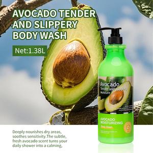Nary Hot Selling Body Wash Combo Gentle Cleansing Exfoliating Organic Herbal Avocado Lemon Pomegranate Natural Foaming Body Wash - Product Image 3