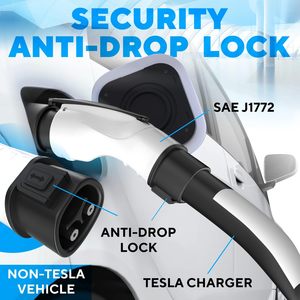 Adaptateur de charge <span class=keywords><strong>Tesla</strong></span> vers SAE J1772 Max 40A 250V Charge rapide portable, Compatible avec <span class=keywords><strong>Tesla</strong></span> Wall Box Chargeur de destination - Product Image 4