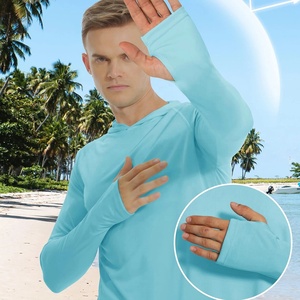 Vente en gros : Sweat à capuche de pêche pour hommes, haute performance, séchage rapide, protection UV, polyester uni, soie glacée, UPF 50 - Product Image 4