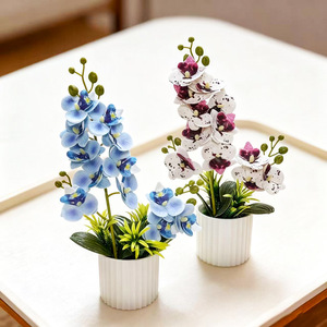Orquídea Artificial de Alta Calidad <span class=keywords><strong>con</strong></span> 2 Ramas <span class=keywords><strong>y</strong></span> 12 <span class=keywords><strong>Flores</strong></span>, Ramo de Phalaenopsis en Maceta, Flor Artificial Simulada para Decoración del Hogar <span class=keywords><strong>y</strong></span> Bodas - Product Image 2