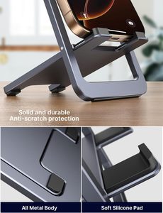 <span class=keywords><strong>JSAUX</strong></span> Support de téléphone réglable en aluminium Support portable pour iPhone 16 15 14 13 Pro Max pour Samsung S24 S23 Lecteur de jeux vidéo - Product Image 6