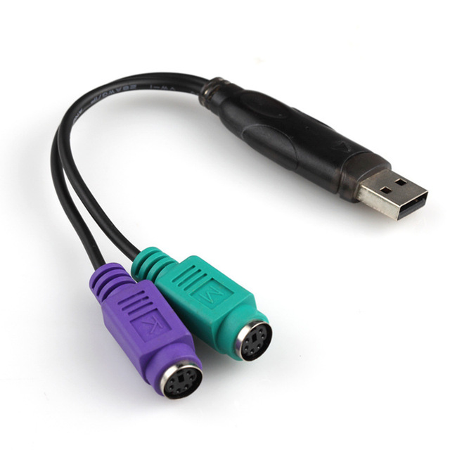 USB to PS/2 Adapter Cable for Mouse Keyboard & Scanner Gun-DC Output OTP Protection Built-in Smart Conversion Chip
