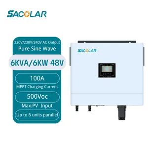 New Arrival Phase Invert Split 6kw 48v Off Grid Hybrid Inverter DC To AC Power Solar Inverter