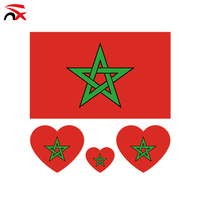 Autocollant Tatouage Imperméable et Résistant à la Transpiration Drapeau National du Maroc Autocollant Marocain pour le Visage, les Bras et les Mains