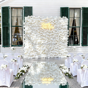 Fournitures <span class=keywords><strong>de</strong></span> <span class=keywords><strong>décoration</strong></span> <span class=keywords><strong>de</strong></span> mariage, panneau mural floral en roses blanches, <span class=keywords><strong>mur</strong></span> <span class=keywords><strong>de</strong></span> fleurs artificielles, toile <span class=keywords><strong>de</strong></span> fond 8 pieds x 8 pieds - Product Image 3