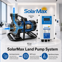 Pompe à eau solaire de surface SOLAR MAX 48V 750W avec moteur DC sans balais et contrôleur intégré, basse pression pour l'irrigation agricole