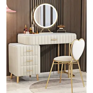 간단한 현대 드레싱 테이블 및 의자 조합 침실 드레싱 테이블 drawersconsole 테이블 거울
