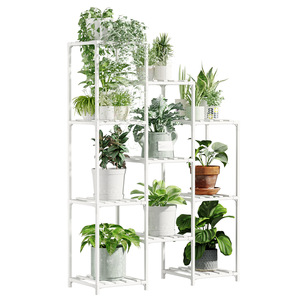 Soporte de bambú para plantas, soporte de suelo para macetas de suculentas de varias capas para sala de estar interior, soporte de madera maciza para plantas de porche. - Product Image 4