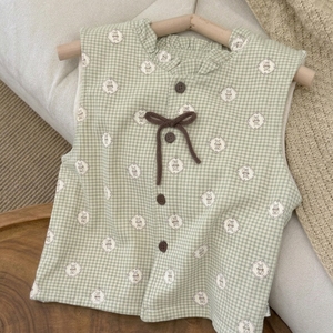 <span class=keywords><strong>Gilet</strong></span> Enfant Double Couche Prêt à Expédier 95,5% Coton Spandex Extérieur Doublure Mélange Soie Laine Garçons Filles Sans Manches En Stock - Product Image 1