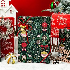 Christmas gift wrapping <b>paper</b> Gold embossed and colorful Christmas bell <b>pattern</b> Double sided printing Customizable - Product Image 1