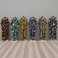 Nouvelle robe musulmane orientale rétro en gros, à manches courtes, col en V, imprimée