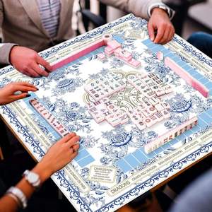 Tapis de Mahjong pliable de luxe à motifs multicolores personnalisés, tapis de table en caoutchouc naturel ultra dense, pour les voyages - Product Image 2