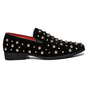 <span class=keywords><strong>Mocasines</strong></span> al aire libre Hombres Rhinestone PU Cuero Rosa Remache Hombres Zapato informal QS111B146 - Product Image 2