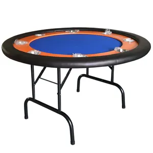 핫 세일 132*132*76cm 카지노 접이식 사용자 정의 텍사스 홀덤 바카라 라운드 테이블 8 플레이어 방수 4 색 포커 테이블
