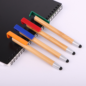 Stylo multifonctionnel, support de téléphone portable, écran tactile, écriture, stylo à bille en bois de bambou écologique, logo, stylo promotionnel - Product Image 2