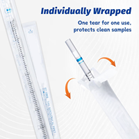 Pipette graduée WEIAI pour culture cellulaire 1/2/5/10/25/50 ml, stérile, emballée individuellement, sans DNase ni RNase, pipette sérologique de laboratoire