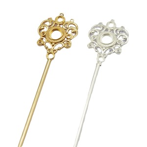 Épingles à cheveux rétro style cour, en bronze coulé, couleur inaltérable, multi-trous, avec pompons, plaquées or et argent, pour coiffures Hanfu et mariages - Product Image 5