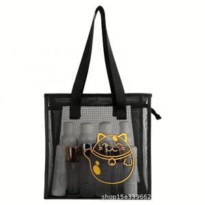 Breathable Mesh Beach Tote <b>Bag</b> <b>Transparent</b> Cosmetic Pouch Waterproof Portable Swimming Pool Toiletry Storage <b>Bag</b> - Product Image 2