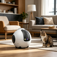 Caméra robot intelligente pour animaux de compagnie 4MP, caméra interactive sans fil pour animaux de compagnie, caméra de surveillance avec audio bidirectionnel