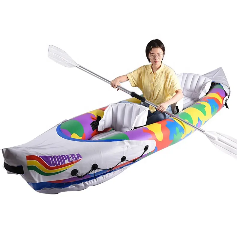 Каяк для каноэ Sunshine на 3 человека, надувной портативный спортивный каяк, лодка для каноэ с алюминиевыми веслами и воздушным насосом с высокой мощностью