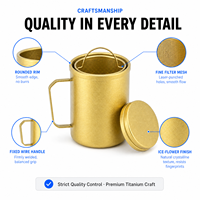 Ensemble de tasses à thé en titane pur, tasse à double paroi avec filtre, tasse à thé portable, théière en titane, vaisselle de voyage, pour le bureau et la maison