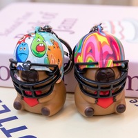 Porte-clés Capybara en plastique ABS en gros, pendentif casque de football américain, adorable jouet en PVC, décoration de porte-clés Capybara